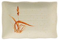 Yanco OR-2414 Orchis Rectangular Plate, Ripple Edge, 13" Length, 9" Width, Melamine, Pack of 36
