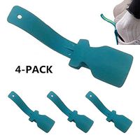 Lazy Shoe Helper, Shoe Horn Plastic Handhold Portable Shoe Lifting Helper Sock Slider for Elderly Pregnancy Disabled Fits All Shoes All Age (4-Pack, Blue)