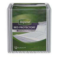 Depend Waterproof Bed Pads, Overnight Absorbency, 12 count, Disposable Underpads, 2 Packs of 12 (24 Count Total), White