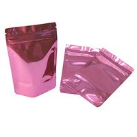 100 Pcs Colorful Stand Up Zip Lock Bags Pouch,Mylar Aluminum Foil Standing Zipper Plastic Pouches Bags Bottom Gusset Pouch Keep Aroma Zip Lock Bags (Pink, 11x16x3 cm(4.33"x6.3"x1.18"))
