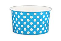 Black Cat Avenue Paper Ice Cream Cups, Polka Dot, Blue, 5 Ounce, 50 Count