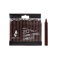 Mega Candles 20 pcs Unscented Brown Mini Taper Candle, 4 Inch Tall x 1/2 Inch Diameter, Great for Casting Chimes, Rituals, Spells, Vigil, Witchcraft, Wiccan Supplies, Wax Play & More