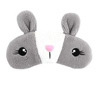 Sun Kea Cute Bunny Eye Mask Rabbit Sleeping Eye Cover for Shift Work Nap Blindfold for Boys Girls Women (Gray White Rabbit)