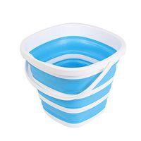 Pinze 10 L Folding Camping Bucket, Collapsible Silicone Water Bucket, Foldable Round Tub, Outdoors Wash Pail, Collapsible Plastic Bucket for Car Camp
