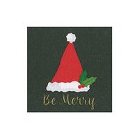 Cocktail Napkins Paper Napkins Christmas Party Napkins Holiday Party Green & Red Napkins Be Merry 5" x 5" Pk 20