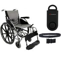 Karman S-Ergo 115 Ultra Lightweight Ergonomic Wheelchair | Seat Size 18" X 17" | Swing Away Footrest | Fixed Wheels and Mag Wheels in Silver & Free 130 dB Black Safety Alarm! + Black Belt!