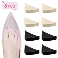 Adjustable Toe Filler Inserts for Forefoot Sponge,Toe Plug Shoe Inserts, Foot Cushion Shoe Filler Inserts,Half Cushion Inserts Shoe Filler for Flats Sneakers Unisex 4 Pack (Khakis) (Black)