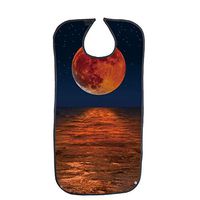 Adult Bibs with Waterproof PVC Backing, Adult The Eldly Bib Adult Washable Dining Bibs for Elderly, Starry Sky and Planet Pattern with Snap Closure (4)