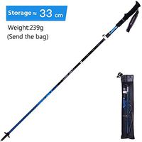 Crutches Carbon Fiber Folding Trekking Pole Ultra Light Ultra Short Five-Section Cane Telescopic Cane Convenient Cane (Color : Blue, Size : 33cm)