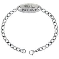Surgical Stainless Steel Medical Alert Heart Patient Bracelet 9/16 inch Wide, up to 9 inch Long