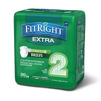 FitRight Stretch Extra Adult Diapers, Disposable Incontinence Briefs with Tabs, Moderate Absorbency, Large / X-Large, 51"-70", 4 packs of 20 (80 total)