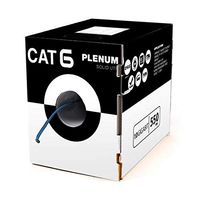 Plenum Cat6 1000ft Cable Solid Network Ethernet 10Gigabit 550Mhz, Fluke Tested, EIA TIA, ETL Big Payout Pull Box Blue