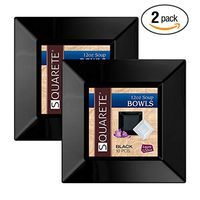 Squarete 12 ounce Square Black Soup Bowlsl Heavy Duty Elegant Disposable 12 oz Square Party Soup Bowls 10 Bowls Per Package Pack of 2