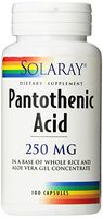 Solaray Pantothenic Acid Capsules, 250 mg, 100 Count