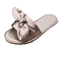 Women Slides Fashion Soft Sole Home Bathroom Slippers Beach Sandals Lightweight Cozy Bedroom Shoes Silver