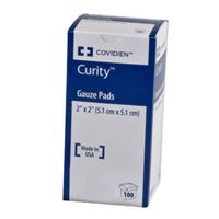Covidien 3381 Curity Gauze Pads, 2" x 2" Size (Pack of 100)