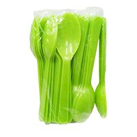 Plastic Green Spoons 4.5 inch Disposable Small Spoon Dessert Taster Ice cream Jelly Frozen Yogurt Mini Tasting Sample Banquet Kitchen Appetizer Utensils Kid Party Family Home 50 Pcs by Havilah7