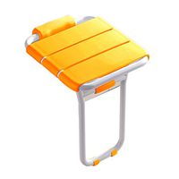 Bathroom Folding Wall Chair Porch Hallway Shower seat Bathroom Old Man wash Stool Wall Chair (Color : Yellow, Size : 40.73648cm)
