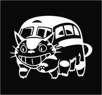 My Neighbor Totoro Cat Bus - Vinyl - 5" wide (color: WHITE) decal laptop tablet skateboard car windows stickers