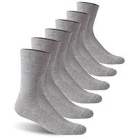 Facool Diabetic Ankle Socks, Non-Binding Losse Top Seamless Toe Diabetes Socks Men Women 6-Pair Grey XX-Large