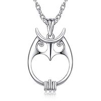 Loupe Read Magnifiers, Copper Optical Glass Long Section Sweater Necklace Owl Pendant 2.5X Reading Newspaper Reading Magnifying Glass Female Jewelry (Color : Silver)