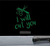 I will cut you Vinyl Decal Sticker salon barber stylist hair (GREEN)