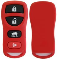 2007 2008 2009 2010 07 08 09 10 SENTRA ***UNIQUE RED*** 4 BUTTON REMOTE FOB CLICKER KEYLESS ENTRY CASE SHELL & PAD ONLY WITH FREE DISCOUNT KEYLESS GUIDE