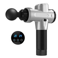 MLX Muscle Massage Gun, 20-Speed Speed Adjustment Massage Gun, Deep Muscle Relaxation Fascia for Sports and Fitness, Equipped with 4 Massage Heads (Color : Silver)