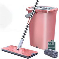 JKLJKL Mop, Microfiber Mop, Easy-to-Use and Quick-Drying Mop Bucket Floor Cleaning System, Flat Mop,D