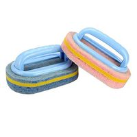 Flexible And Tasteless Glass Wipe Decontamination Bath Brush Oval With Handle Fiber Household Cleaning Brush (2pcs)