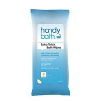 HandyBath® Extra Thick Bath Wipes Rinse Free Deodorizing Body Wipes Scented Personal Cleansing Microwavable Resealable Soft Pack 8 Count Pouch