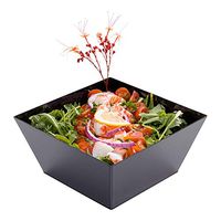 Medium Modern Bowl - Square Black Bowl -  Perfect for Catered Events, Weddings, Parties, Banquets - 6.7" x 6.7" 18 Ounce - 25ct Box - Restaurantware