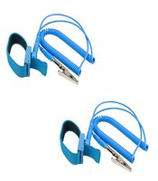 EVERMARKET(TM) Premium ESD Anti-Static Wrist Strap Components, Blue - 2 Packs