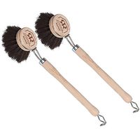 Redecker Soft Horsehair Bristle Dish Brush 1-1/2-Inch Head, 7-1/2 Inch Long Beechwood Handle, Set of 2