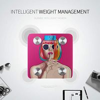 Cool Hip Hop Girl Striped T-Shirt Hat Sunglasses Scale Body Fat Bodyfat Scale Weight Scale Kg Tracks 8 Key Compositions Analyzer Sync with Fitness Apps 400 Lbs