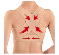 Back Support Vest Top Bra Posture Corrector for Women Push Up Chest Breast Hunchback Relief Correction Belt Shapewear Body Shaper X Strap,Flesh,M