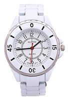 Alpine Unisex Metal Strap Analog Watch Japanese Quartz Fold-Over Clasp Extra Battery (White)