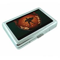 God Vase Em1 Hip Silver Cigarette Case Id Holder Metal Wallet 4" X 2.75" RFID Protection