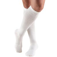 Truform Compression Socks, 15-20 mmHg, Men's Gym Socks, Knee High Over Calf Length, White, X-Large
