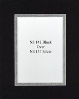 Pack of 20 11x14 Black/Metallic Silver Double Mats Mattes with White Core Bevel Cut for 8x10 Photo + Backing + Bags