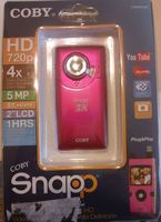 Coby Snapp HD Camcorder with 2-inch LCD Electronic Viewfinder and 720p HD Resolution Pink