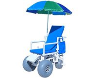 ROLLEEZ Beach Wheelchair with Wheeleez Large Front, Small Rear Rolleez Pneumatic Sand Wheels