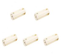 GFORTUN 5PCS 3x1.5V AAA Series Connection Plastic Cylinder Battery Storage Holder Case Adapter Beige