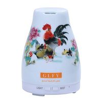 Aromatherapy Diffuser Essential Oil Diffuser Health Ceramic Quiet With Colored LED Lights Changing, Waterless Auto Shut-off and Adjustable Mist mode, Great for Home, Spa, Office 120ml (Rooster 1)