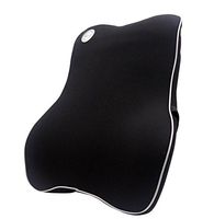 Lumbar Support Cushion Pillow Memory Foam Lower Back Support Cushion for Your Home, Office Chair?Travel and Car - Ergonomic Memory Foam Design Nursing Cushion (Beige , Black) , black