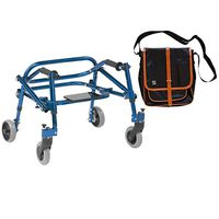 Drive Nimbo 2G Lightweight Posterior Walker with Seat, Extra Small, Knight Blue & Free Black Medical Utility Bag with Trim! - #KA1200S-2GKB