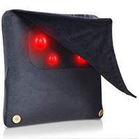 Giantex Shiatsu Massage Pillow with Heat, Neck Shoulder Back Massager for 3D Deep Tissue Kneading, 4 Massage Nodes, Soft Plush Pillow Cover, Electric Massage Pillow for Home Office Car