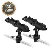 HITORHIKE Fishing Rod Holder Universal Fit Kit with Mount Allows for 360-degree Adjustment Kayak Fishing Boat Rod Holder (Fishing Rold Holder x2+Rail Mount x2)