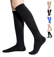 Compression Socks, 20-30mmHg for Men Women, Opaque, Firm Support Maternity Pregnancy Knee High Graduated Compression Stockings, Best Medical, Nursing, Swelling, Varicose Veins, Edema, 1 Pair Black L