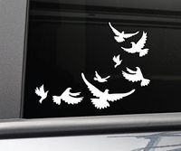 Nashville Decals Birds Vinyl Decal Laptop Car Truck Bumper Window Sticker, 7" x 5.25", White